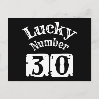 30 - Lucky Number 30 Luck Postcard