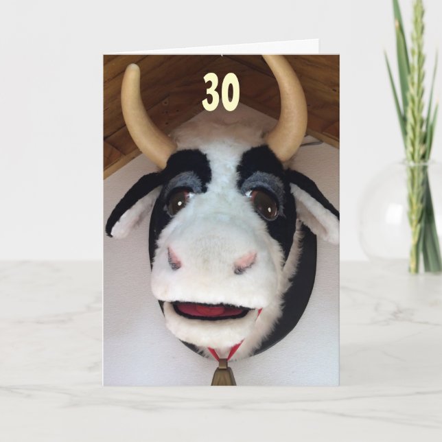 30-NOW "THAT" IS SOMETHING TO "MOO ABOUT" BIRTHDAY CARD (Front)