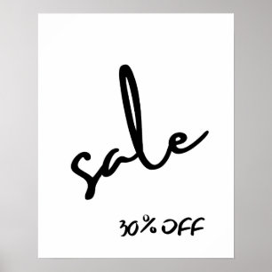 30% Off Sale Sign, Boutique Signage, Retail Sale Poster