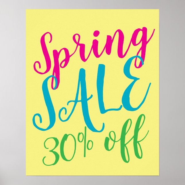 30% Off Sale Sign, Spring Sale Sign, Boutique Poster (Front)