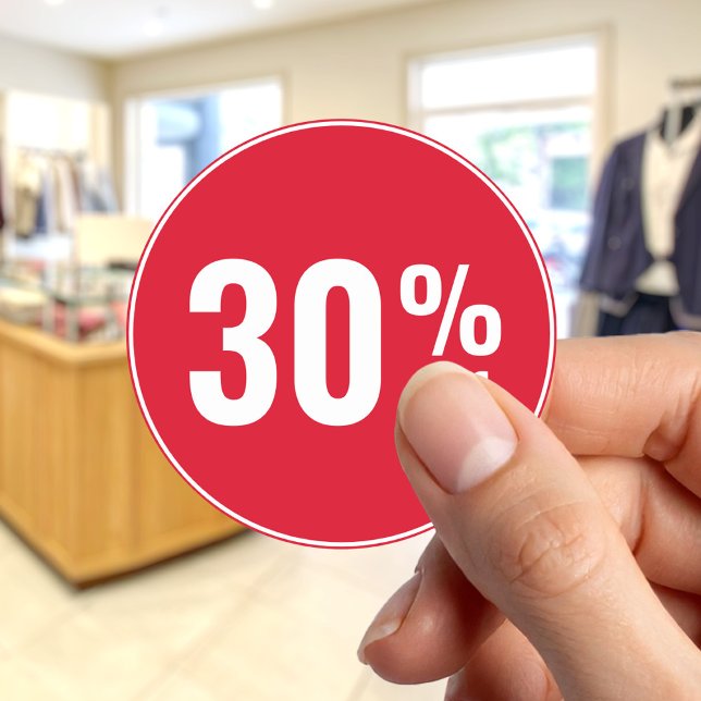 30 Percent off Discount Sale Classic Round Sticker (Creator Uploaded)