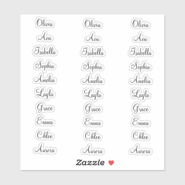 30 Personalised Calligraphy Labels Elegant Custom  (Sheet)