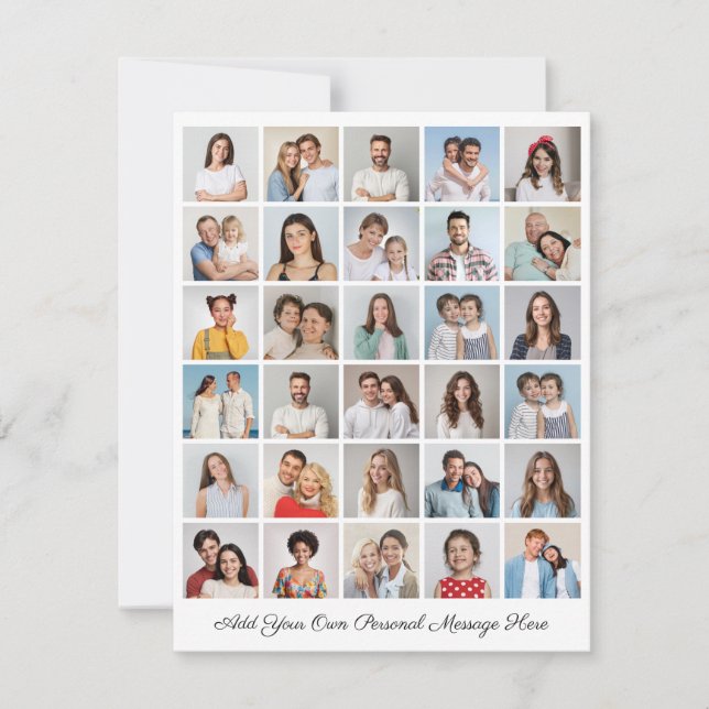 30 Photo Collage Add Your Own Greeting Card (Front)