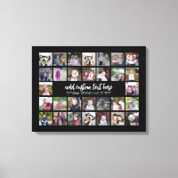 30 Photo Collage Grid - 2 Text boxes - black white