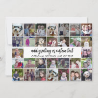 30 Photo Collage Grid - 2 Text boxes - black white