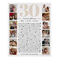 30 Reasons We Love You Birthday Keepsake Gift