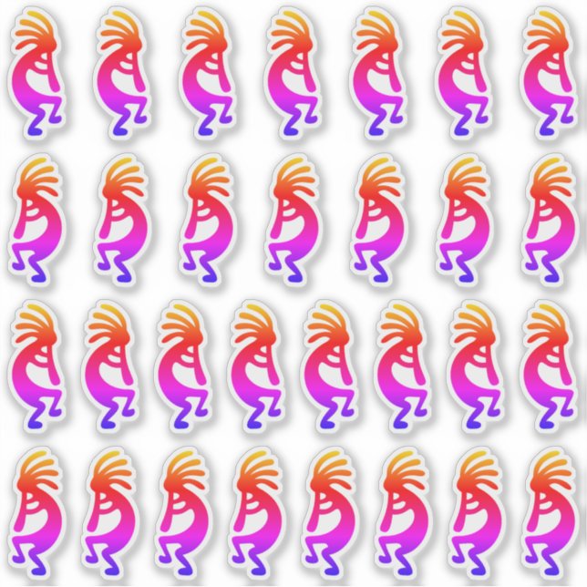 30 Southwest Rainbow Ombre Kokopelli Silhouettes (Front)