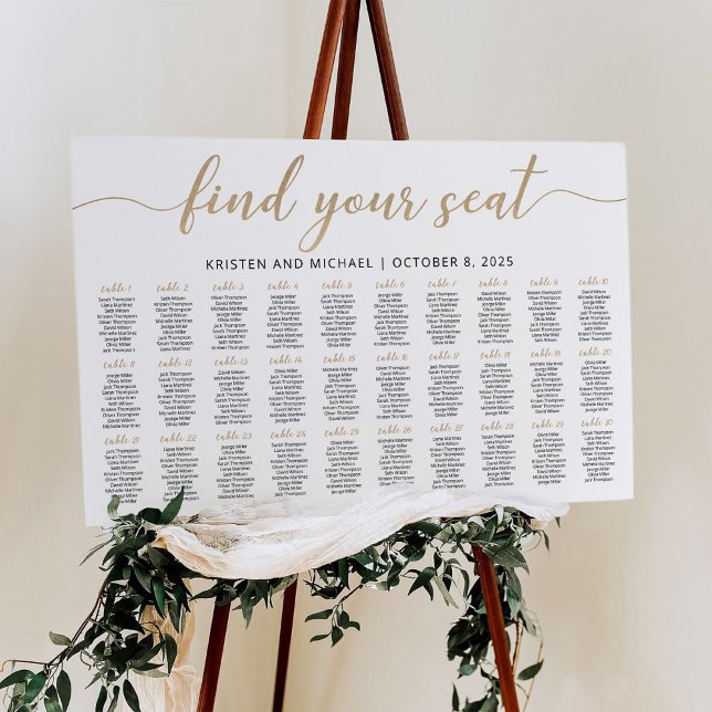 30 Tables Find Your Seat Seating Chart Plan (Creator Uploaded)