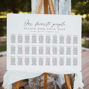 30 Tables Our Favourite People Seating Chart Plan