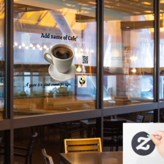 30" x 20" Coffee Cafe Window Cling