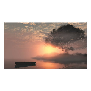 30" x 24" paper poster: "Misty Island" image Photo Print