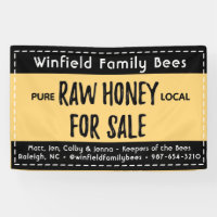 30 x 48" Farmer's Market Honey Table Banner Yellow