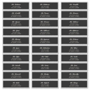 30 x Individual Black Cream Guest Envelope Address