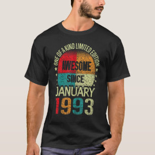 30 Year Awesome Since January 1993 Vintage 30th Bi T-Shirt