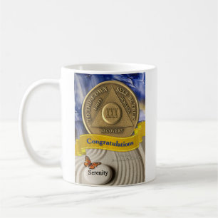 30 Year CUSTOM NAME AA Anniversary Serenity Coffee Mug