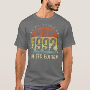 30 Year Gifts Old Vintage September 1992 30th Birt T-Shirt