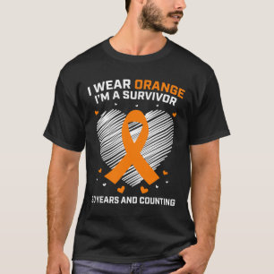 30 Year Leukaemia Survivor Gifts Orange Cancer Fre T-Shirt