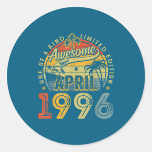 30 Year Old Awesome April Classic Round Sticker