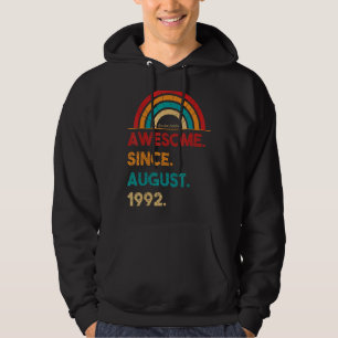30 Year Old Awesome Since August 1992 30th Birthd Hoodie
