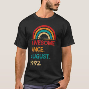 30 Year Old Awesome Since August 1992  30th Birthd T-Shirt