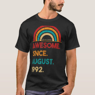 30 Year Old Awesome Since August 1992 30th Birthd T-Shirt