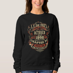 30 Year Old Awesome Since October 1992 30th Birth Sweatshirt