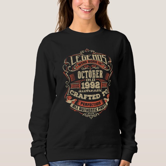 30 Year Old  Awesome Since October 1992 30th Birth Sweatshirt (Front)