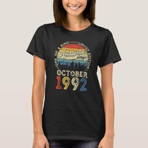 30 Year Old Awesome Since October 1992 30th Birth T-Shirt