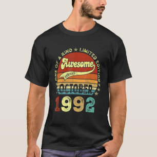 30 Year Old  Awesome Since October 1992 30th Birth T-Shirt