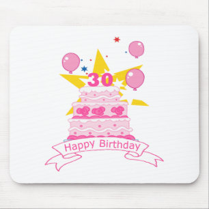 30 Year Old Birthday Cake Mouse Pad
