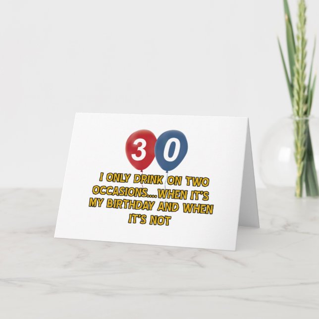 30 year old birthday designs card (Front)