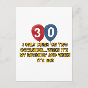 30 year old birthday designs postcard