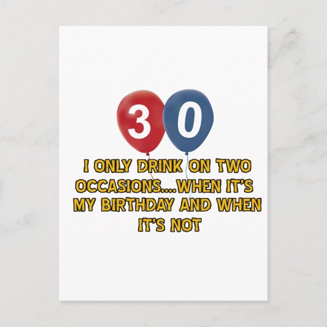 30 year old birthday designs postcard (Front)