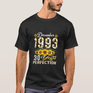 30 Year Old Born In December 1993 Floral 30th Birt T-Shirt