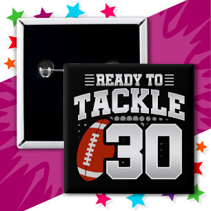 30 Year Old Tackle Football Party 30th Birthday 15 Cm Square Badge