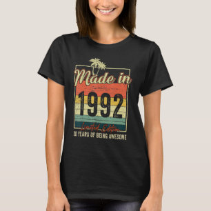 30 Year Old Vintage 1992 30th Birthday 54 T-Shirt