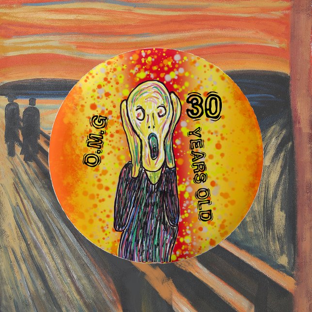 30 years birthday 30th thirty  6 cm round badge (Creator Uploaded)