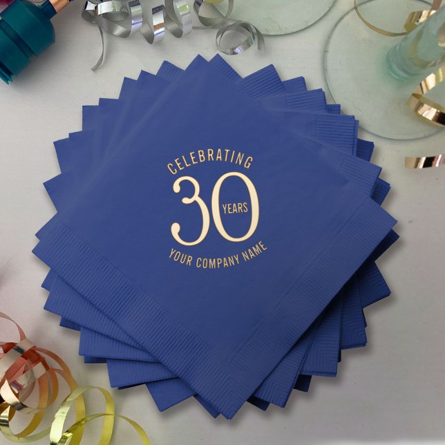 30 years business corporate anniversary custom foil napkins (Creator Uploaded)