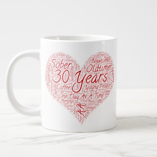 30 Years By the Grace of God Large Coffee Mug (Left)
