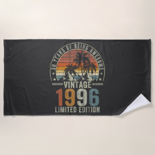 30 Years Of Being Awesome Vintage 1996 Beach Towel