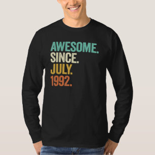 30 Years Old  Awesome Since July 1992 30th Birthda T-Shirt