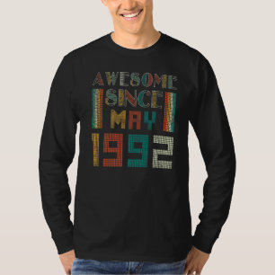 30 Years Old Awesome Since May 1992 30th Birthday T-Shirt