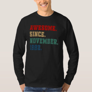 30 Years Old  Awesome Since November 1992 30th Bir T-Shirt