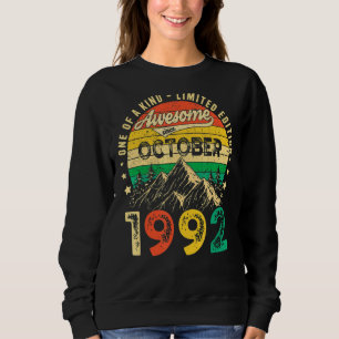 30 Years Old Awesome Since October 1992 30th Birt Sweatshirt