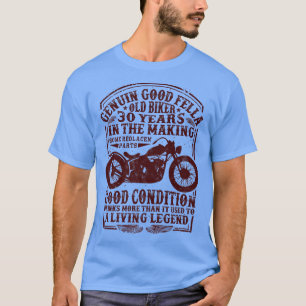 30 Years Old Biker Birthday Classic Vintage motorc T-Shirt