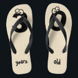 30 years old Funny Numbers Birthday Jandals<br><div class="desc">Are you looking for a cool and funny 30th birthday gift idea?
How about these funny 30 years old design flip flops?
The numbers 3 and 0 have a cute and funny 'eyeball' design on them!</div>