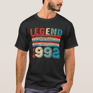 30 Years Old Legend Since July 1992 30th Birthday T-Shirt