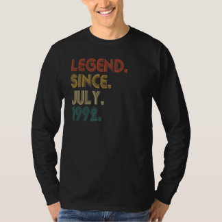 30 Years Old  Legend Since July 1992 30th Birthday T-Shirt