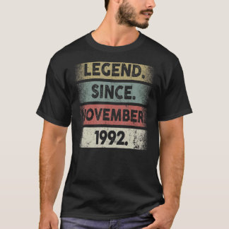 30 Years Old  Legend Since November 1992 30th Birt T-Shirt