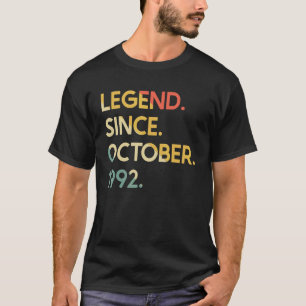 30 Years Old Legend Since October 1992 30th Birthd T-Shirt
